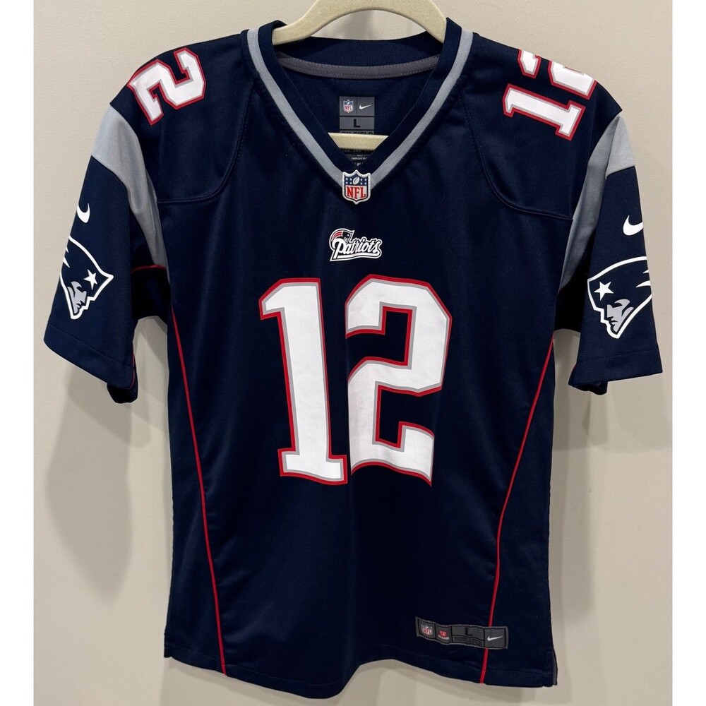 Tom Brady New England Patriots #12 Nike On Field Football Jersey Youth Large
